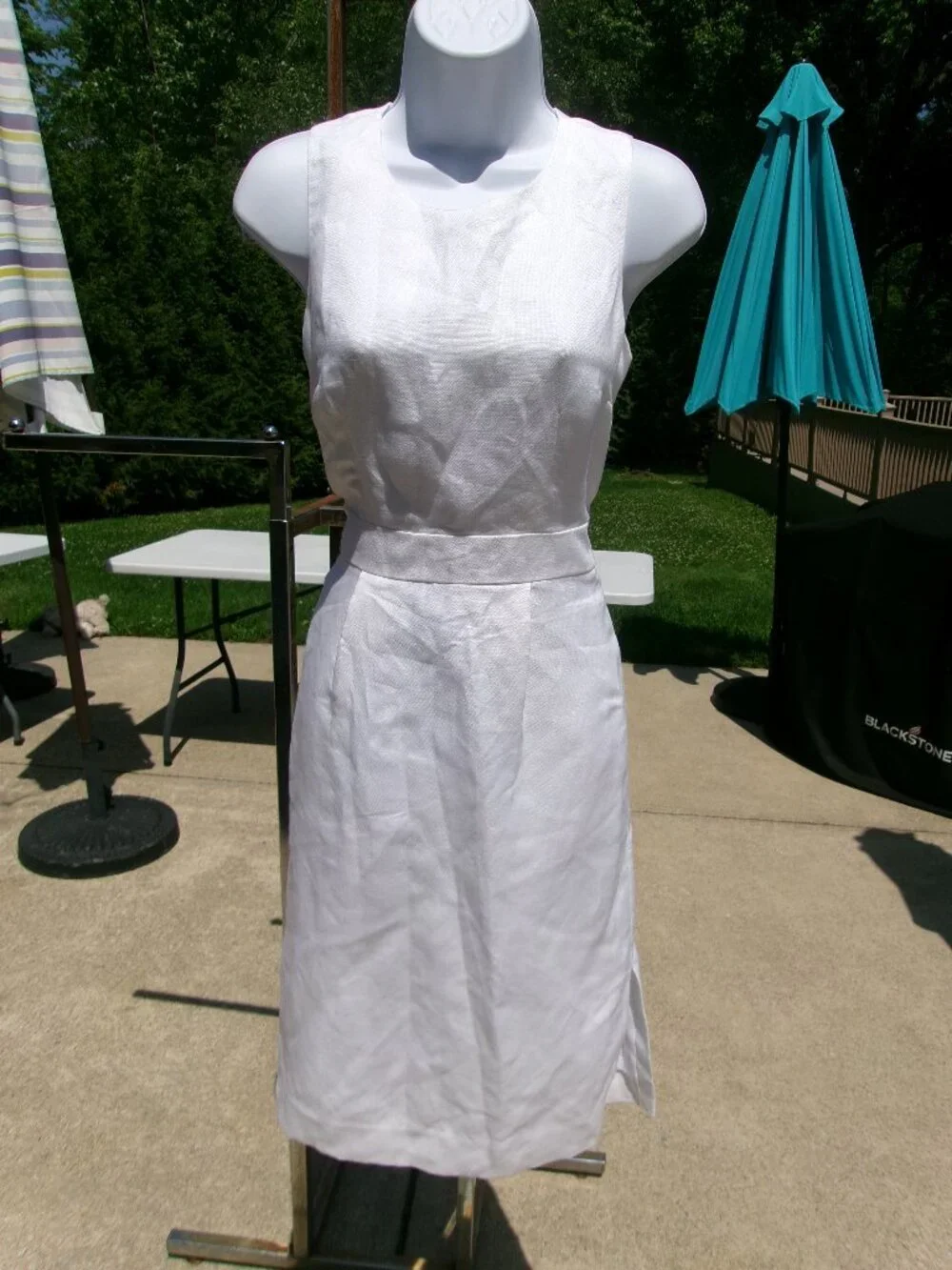 NWT J.CREW WHITE LINEN PENCIL DRESS 0